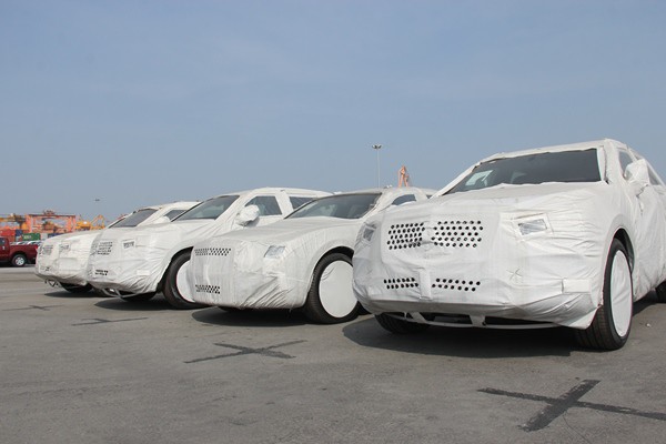 Nhiều xe sang đang xếp hàng tại cảng Hải Phòng